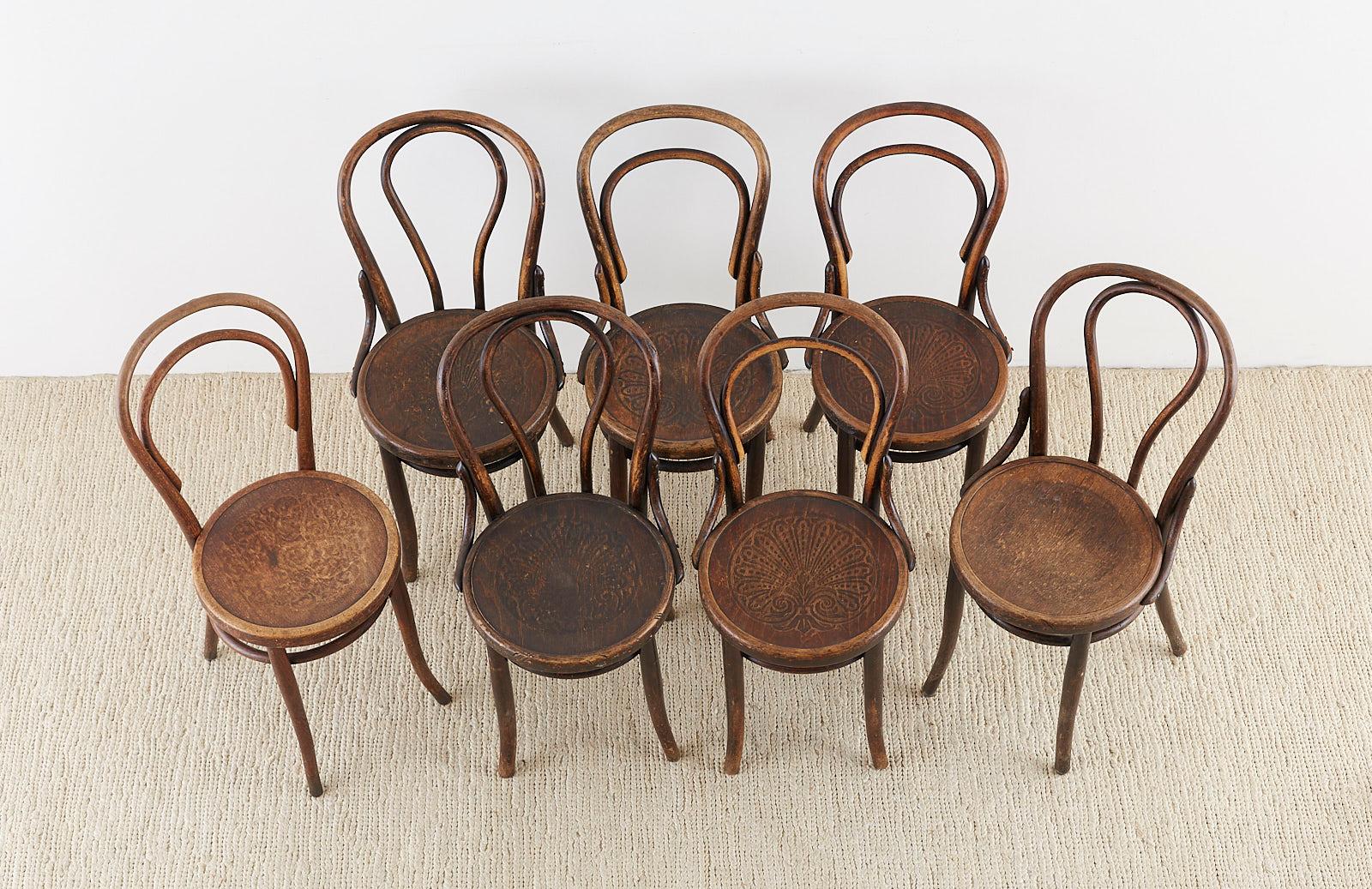 Hand-Crafted Assembled Set of Seven Viennese Thonet Bentwood Chairs