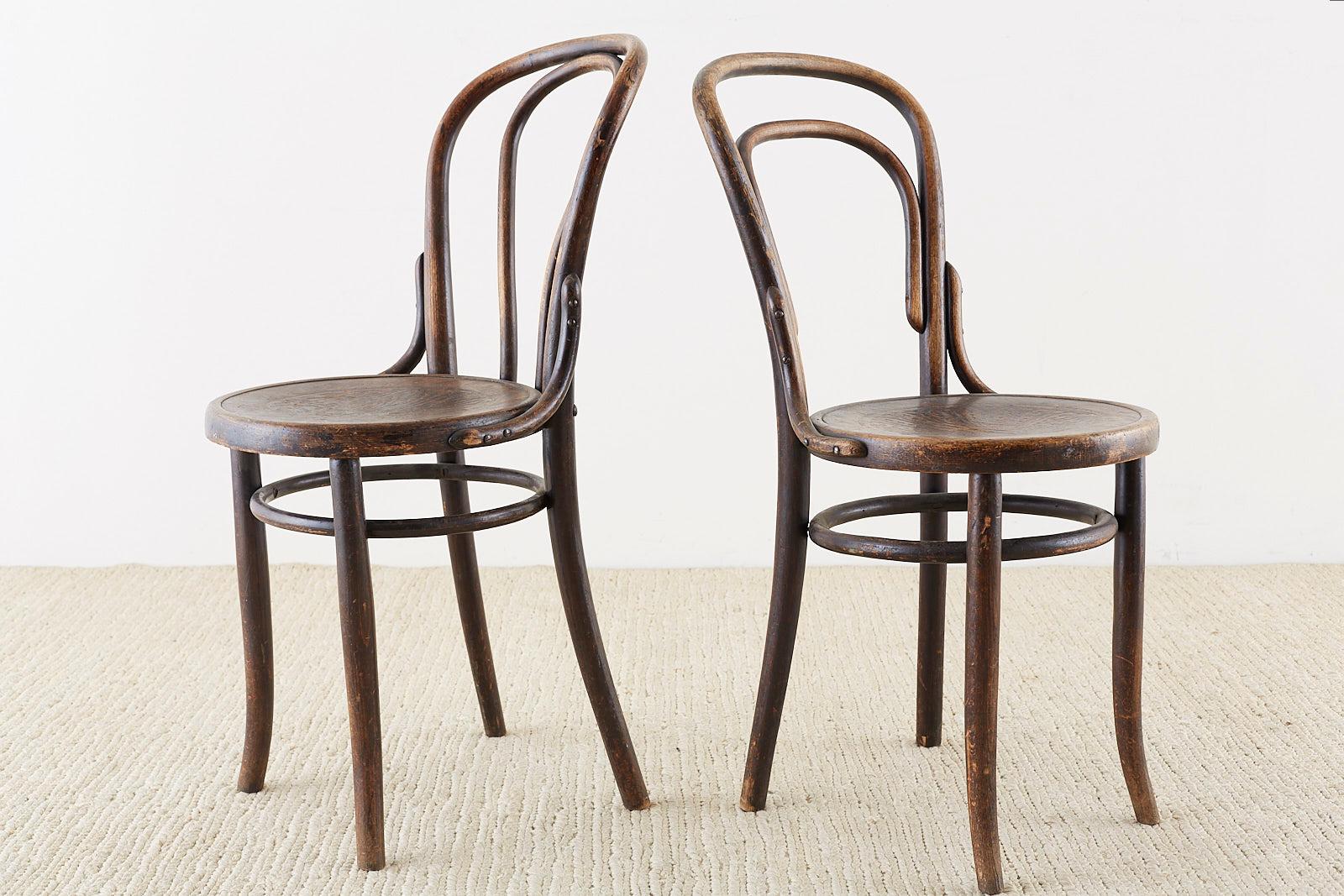 Assembled Set of Seven Viennese Thonet Bentwood Chairs 2