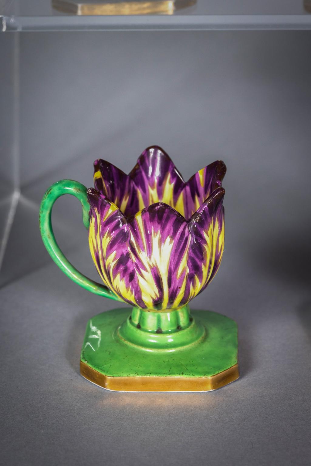 Porcellana Set di sei tazze Syllabub in porcellana inglese a forma di tulipano, Spode in vendita