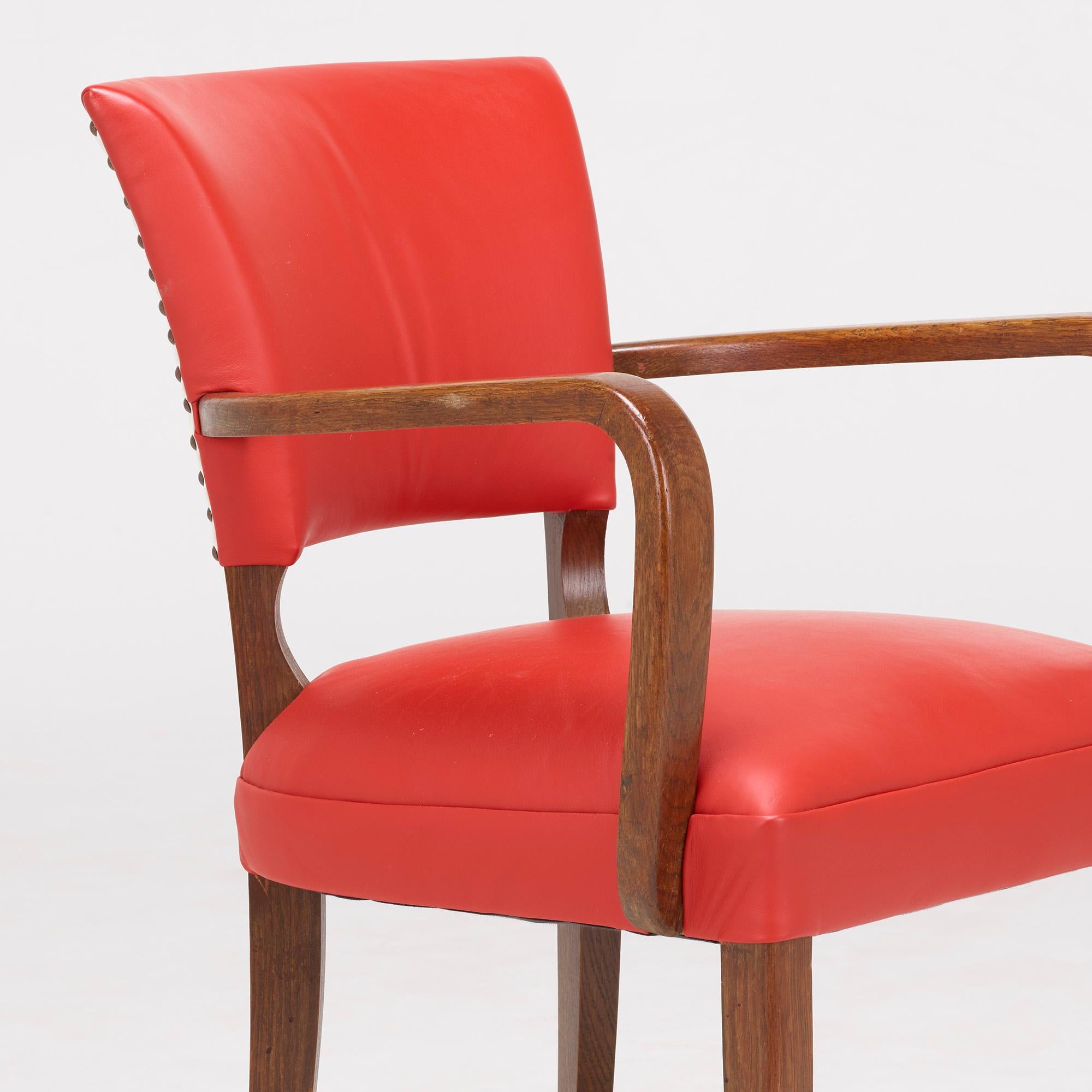 Mid-20th Century Assembled Set of Ten French Bridge Chairs For Sale