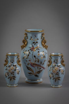 Assembled Three Piece English Porcelain Garniture, Ridgeway, circa 1830