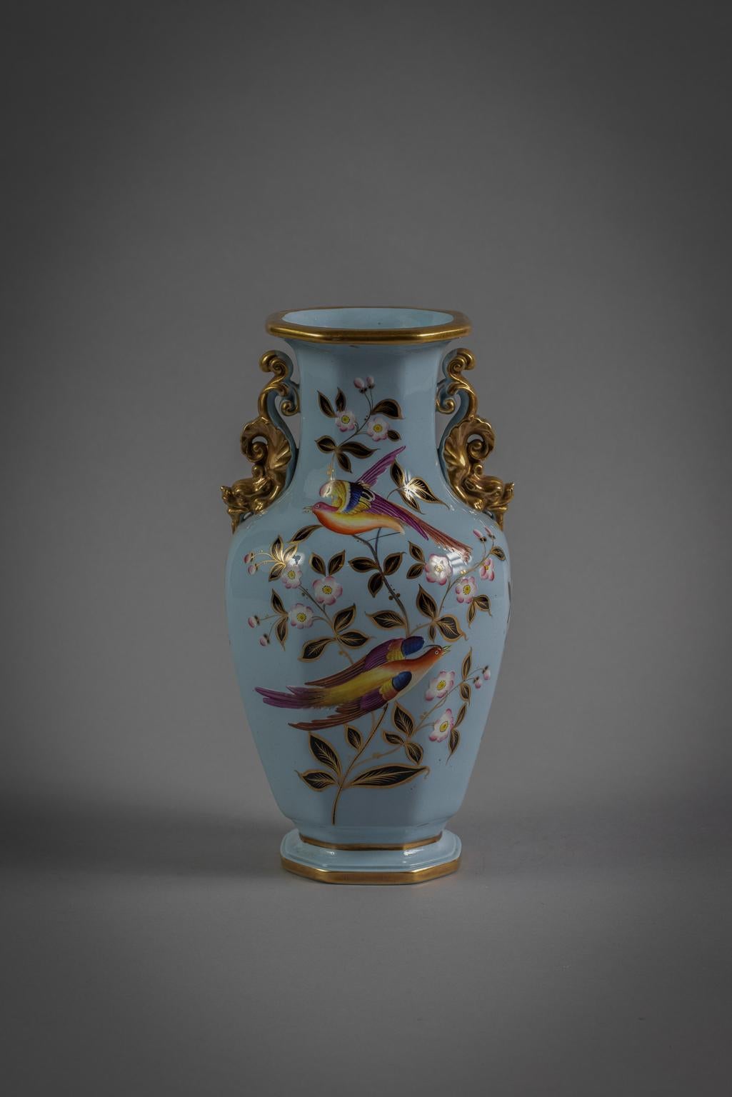 Mid-19th Century Assembled Three Piece English Porcelain Garniture, Ridgeway, circa 1830 For Sale