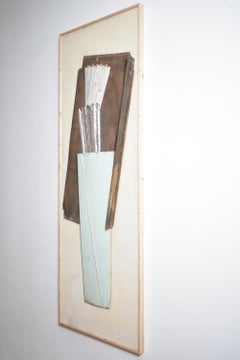 Scultura pittorica in pezzi di legno assemblati, anni '70.