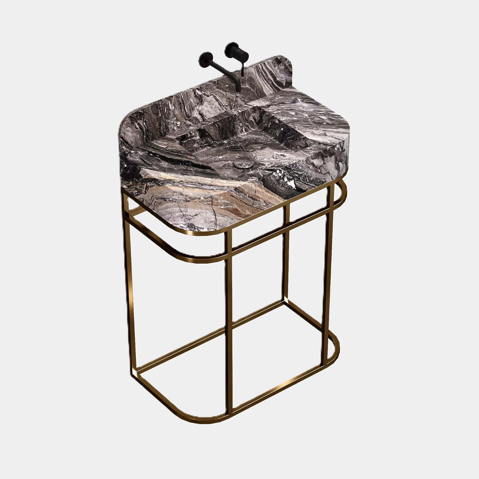 Assens Mueble de baño independiente de mármol - Galaxia Gris - Grande en venta