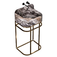 Vanity de salle de bains Assens Free-standing Marble - Grey Galaxy - Small