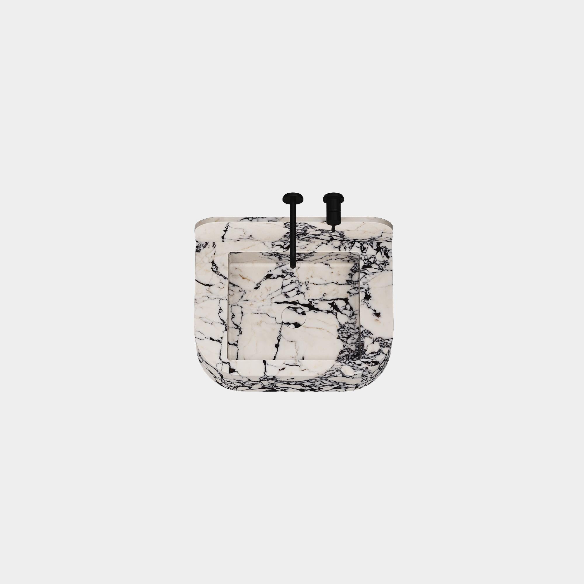 Scandinavian Modern Assens - Marble Basin - Calacatta Viola - Small For Sale