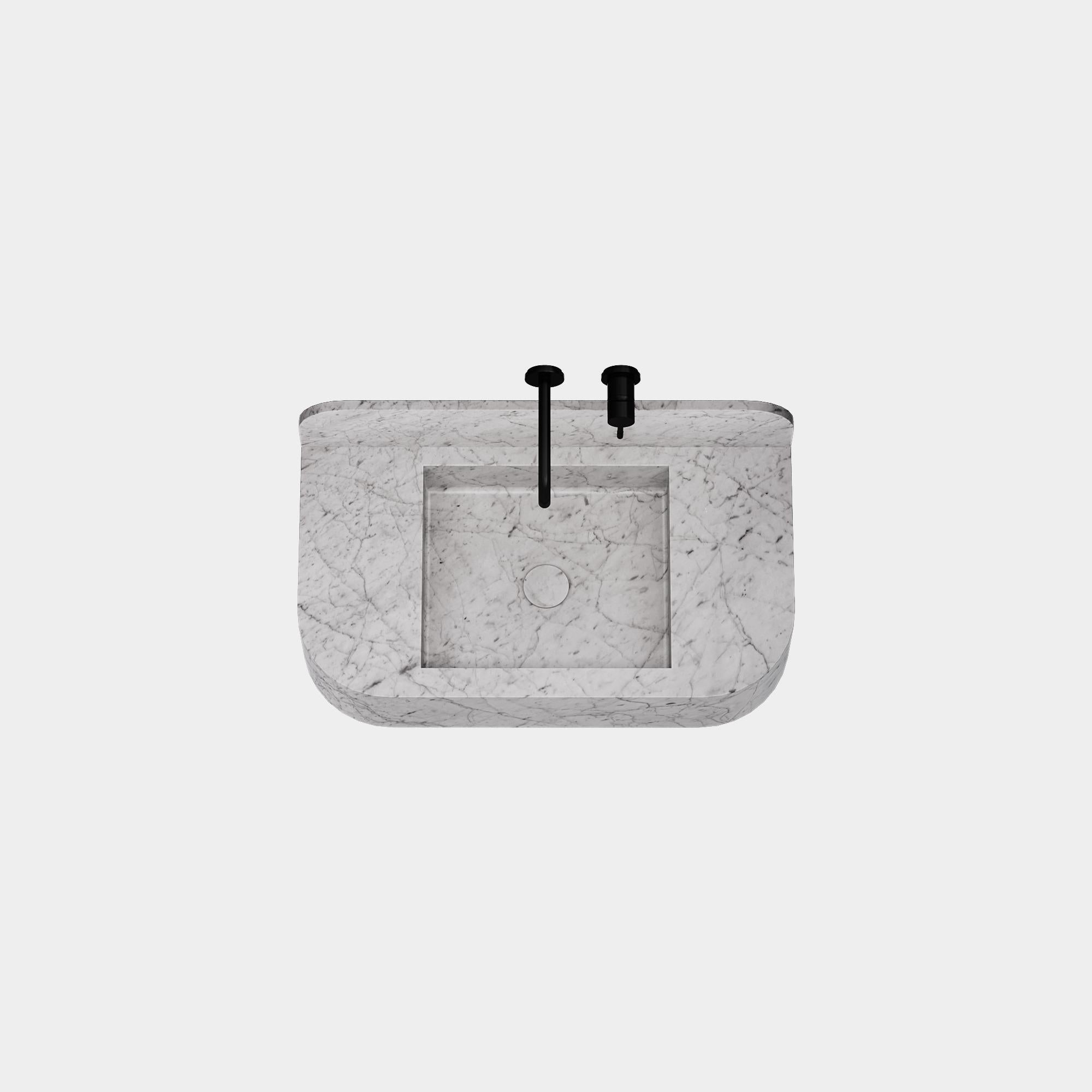 Scandinavian Modern Assens - Marble Basin - White Carrara - Large For Sale