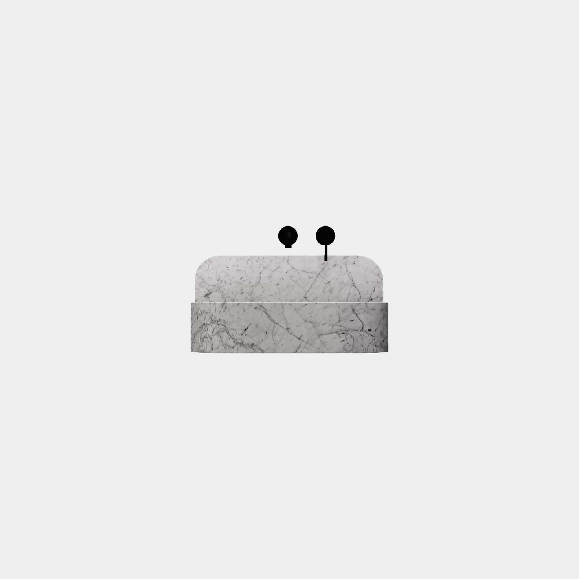 Scandinavo moderno Assens - Bacino in marmo - Whiting Carrara - Piccolo in vendita