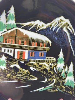 Decorative Ceramic Plate by Maurice Paul Chevalier, Circa 1940