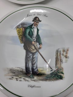 Assiettes en Porcelaine de Luxe Francaise "Métiers du Vieux Paris" (Lot de 6)