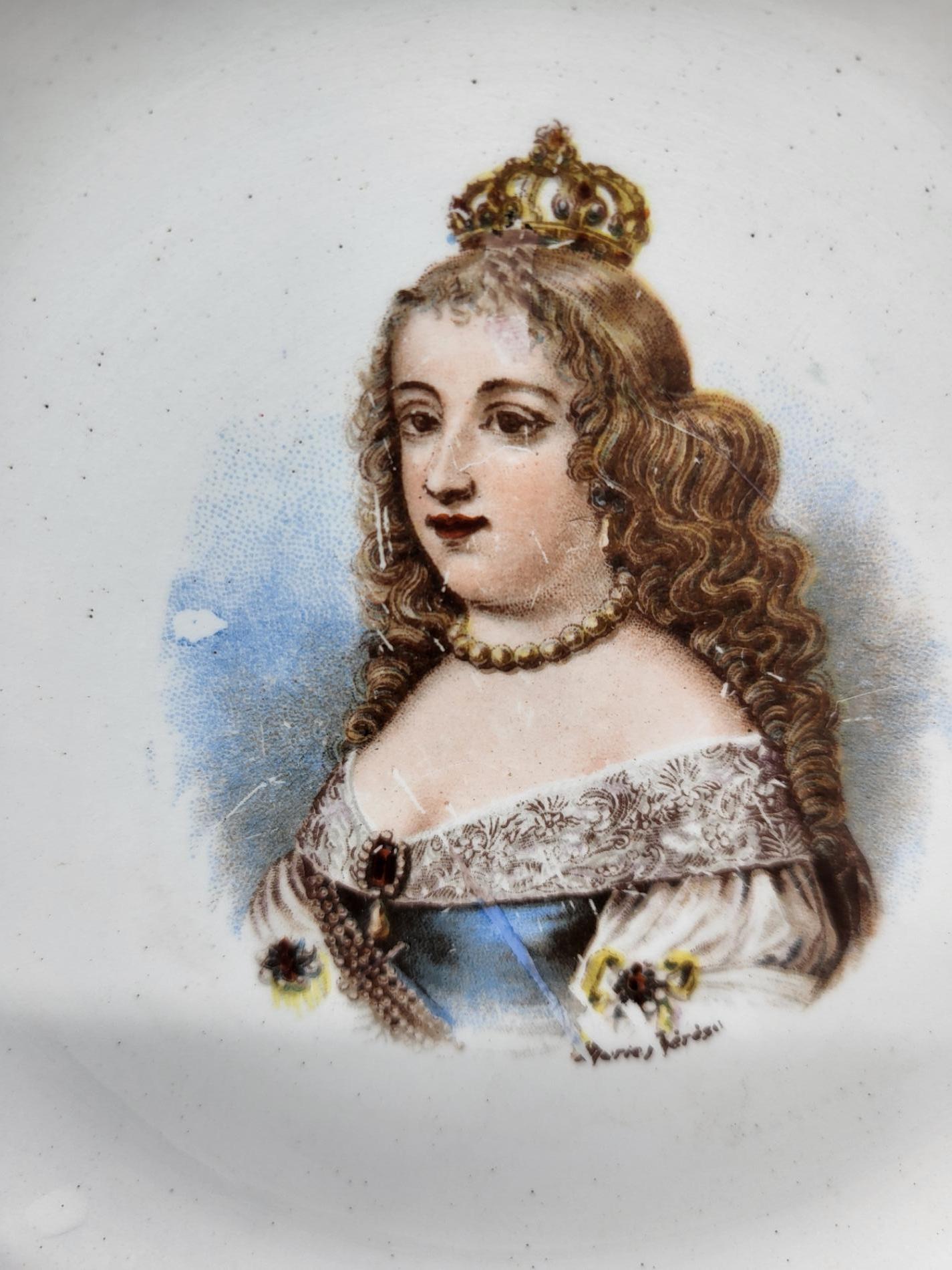 Assiettes Saint Amand, en Faïence Rois Reines et Favorite de France (Lote de 12) siglo XX en venta