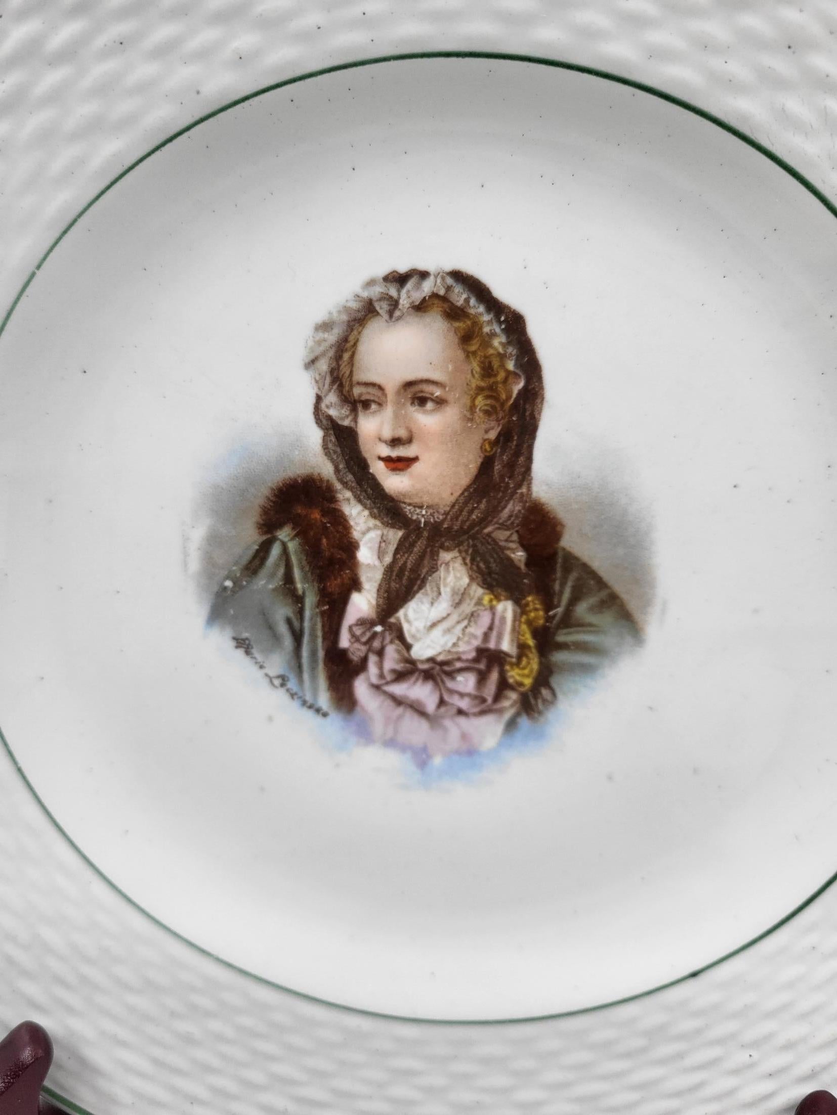 Assiettes Saint Amand, en Faïence Rois Reines et Favorite de France (Lote de 12) en venta 1
