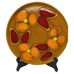 Set of Five Saint Clément Dinner Plates, Ceramic, Vintage, France