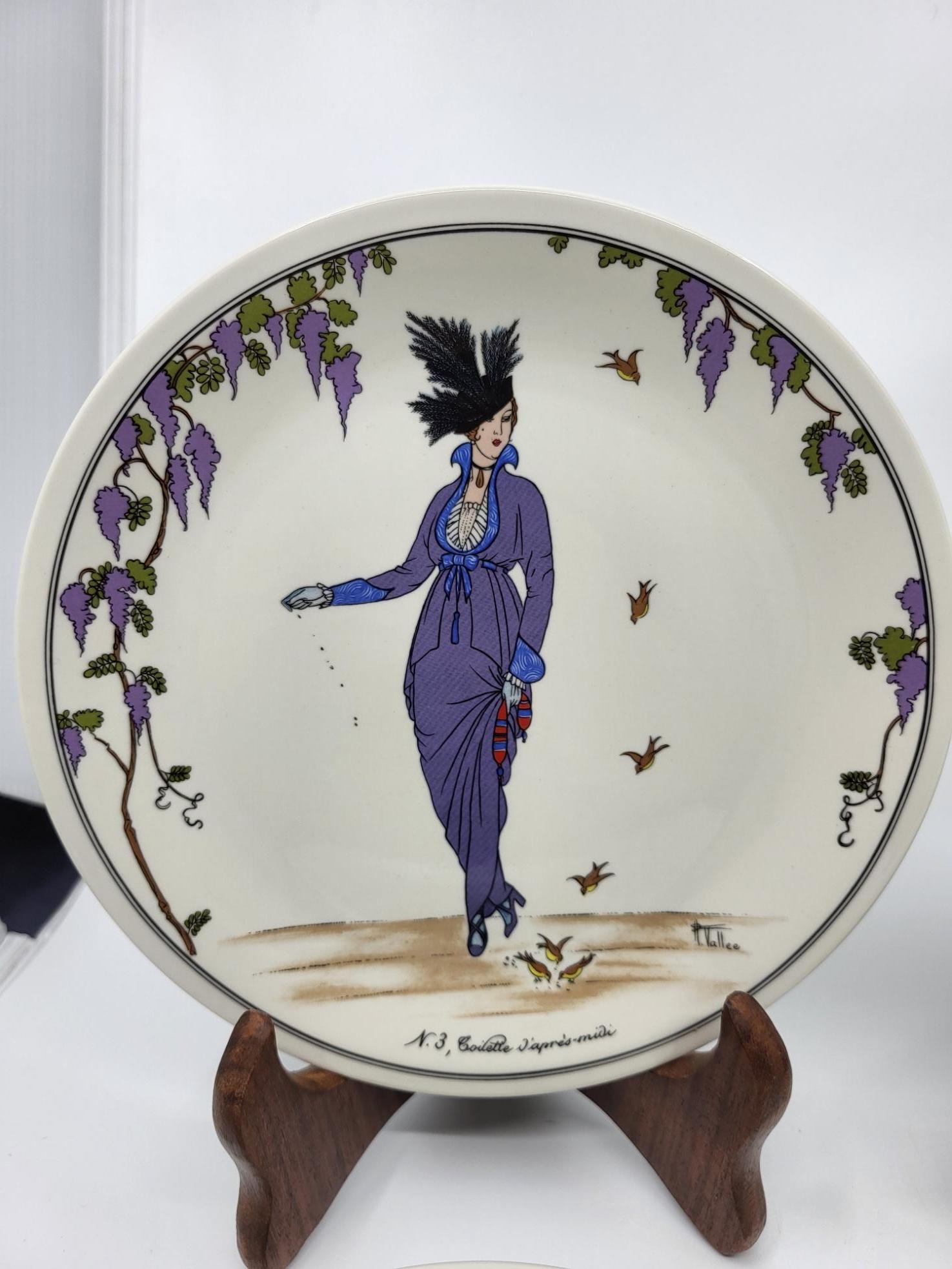 Assiettes Villeroy et Boch Design 1900 en porcelaine décor Art Déc (lot de 4) (Luxemburgisch) im Angebot