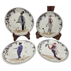 Assiettes Villeroy & Boch Design/One 1900 en porcelaine décor Art Déc (lot de 4)