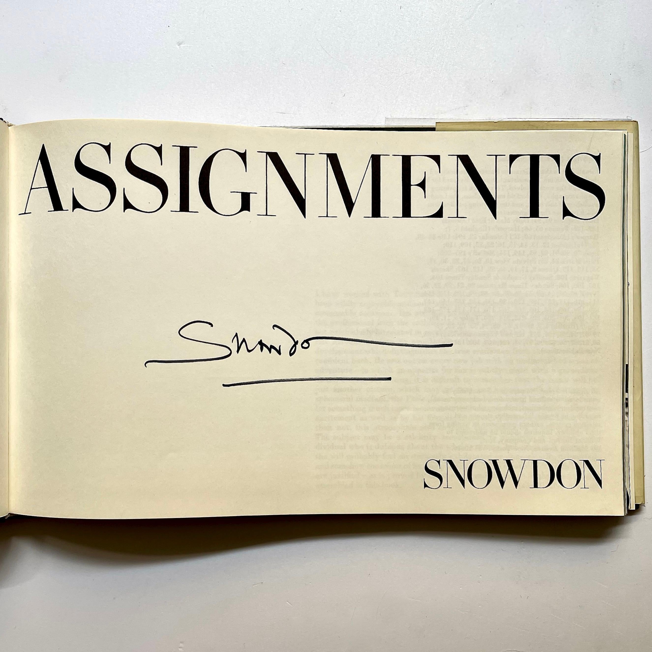 Assignments, Lord Snowdon, 1st Edition 1972, Signed  For Sale 4