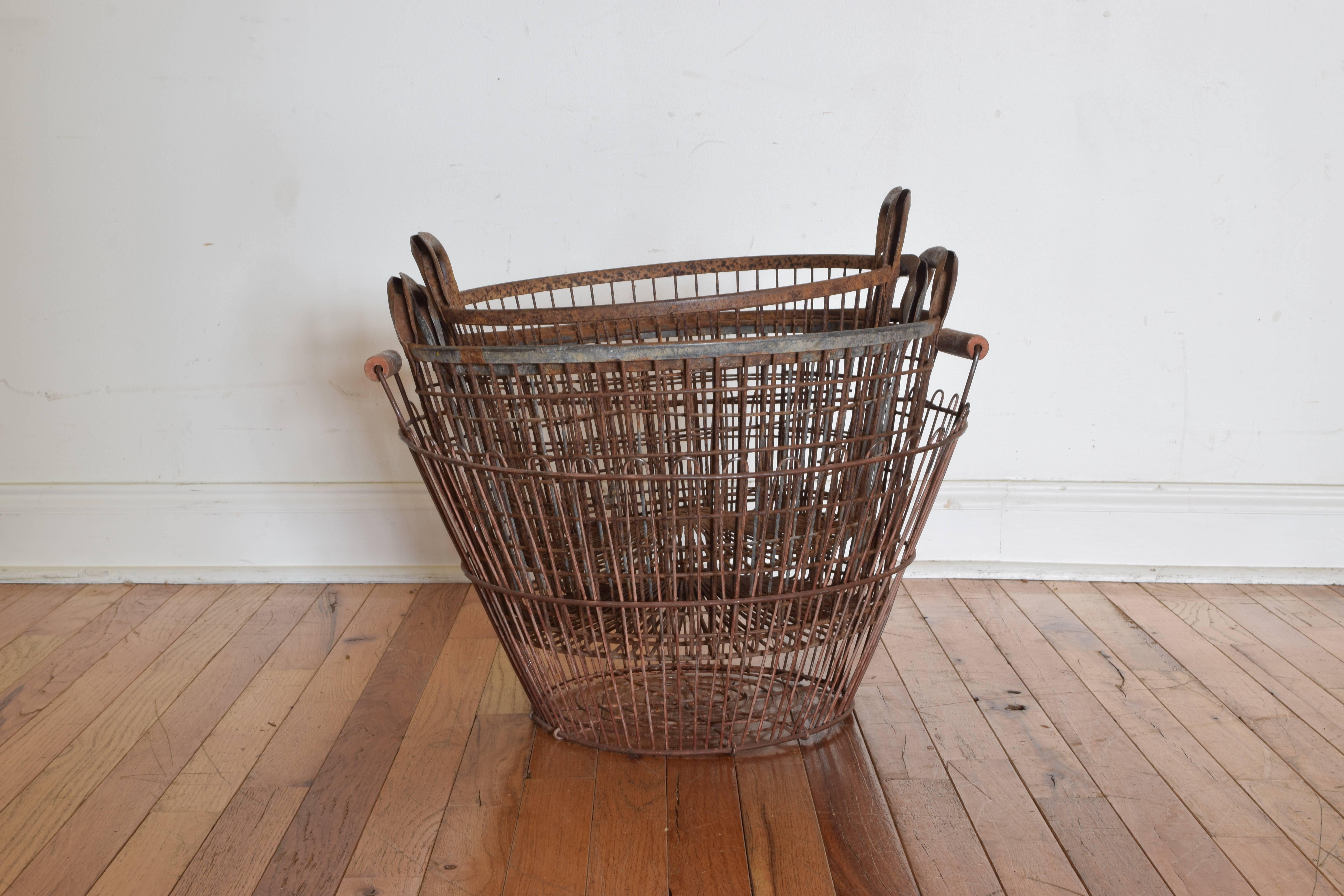 Associated Group of Four French Wire Baskets, 20th Century 1