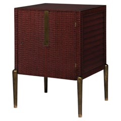 Asson Small Chest. Decoration Placed by Hand, Brass Details & Blunt Leg