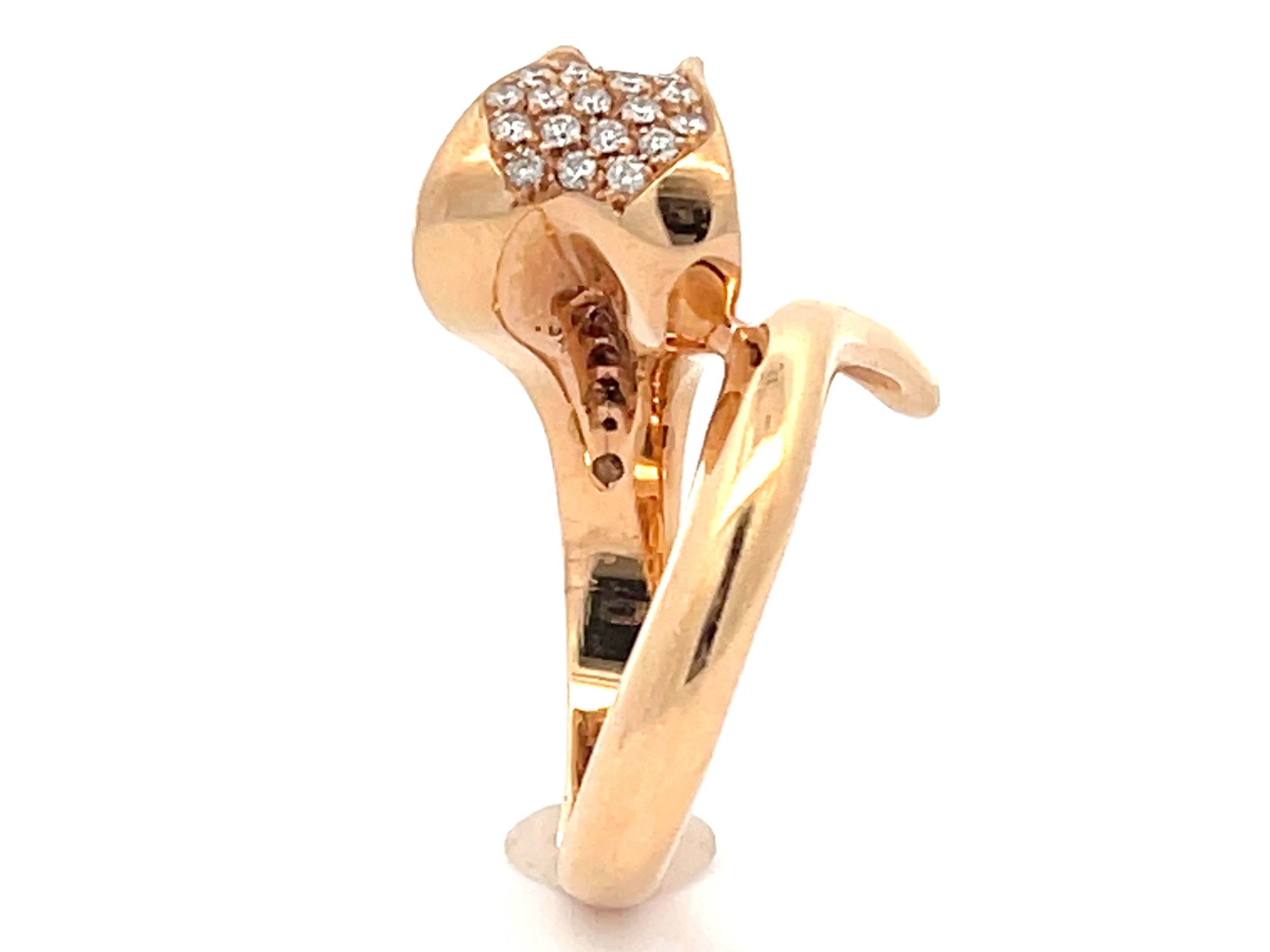 Assor Gioielli Diamond Cobra Ring in 18k Rose Gold In New Condition For Sale In Honolulu, HI