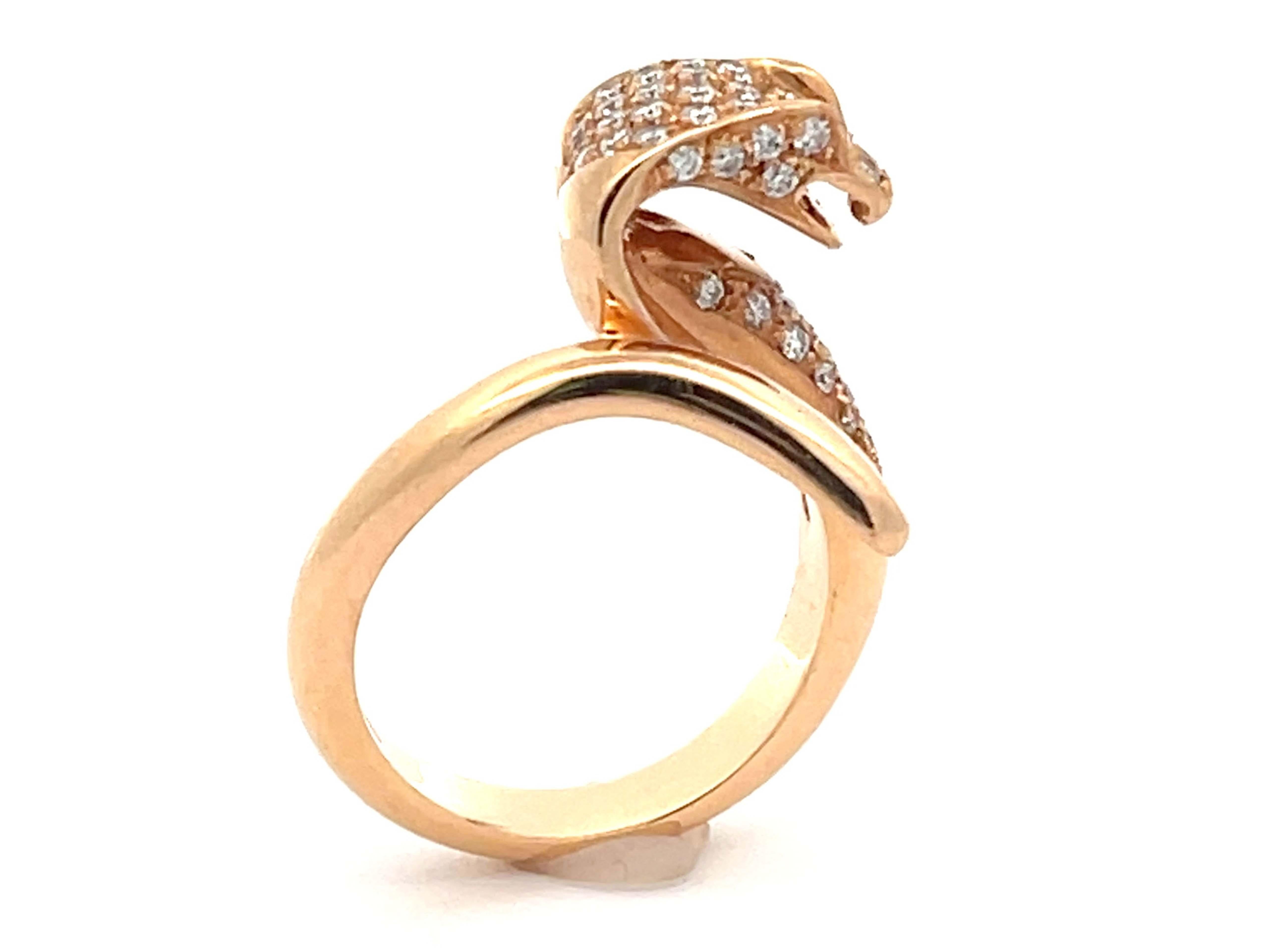 Assor Gioielli Diamond Cobra Ring in 18k Rose Gold For Sale 1