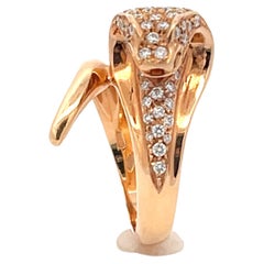Assor Gioielli Diamond Cobra Ring in 18k Rose Gold