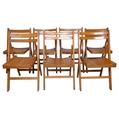 Vintage Assorted Folding Slat Chairs