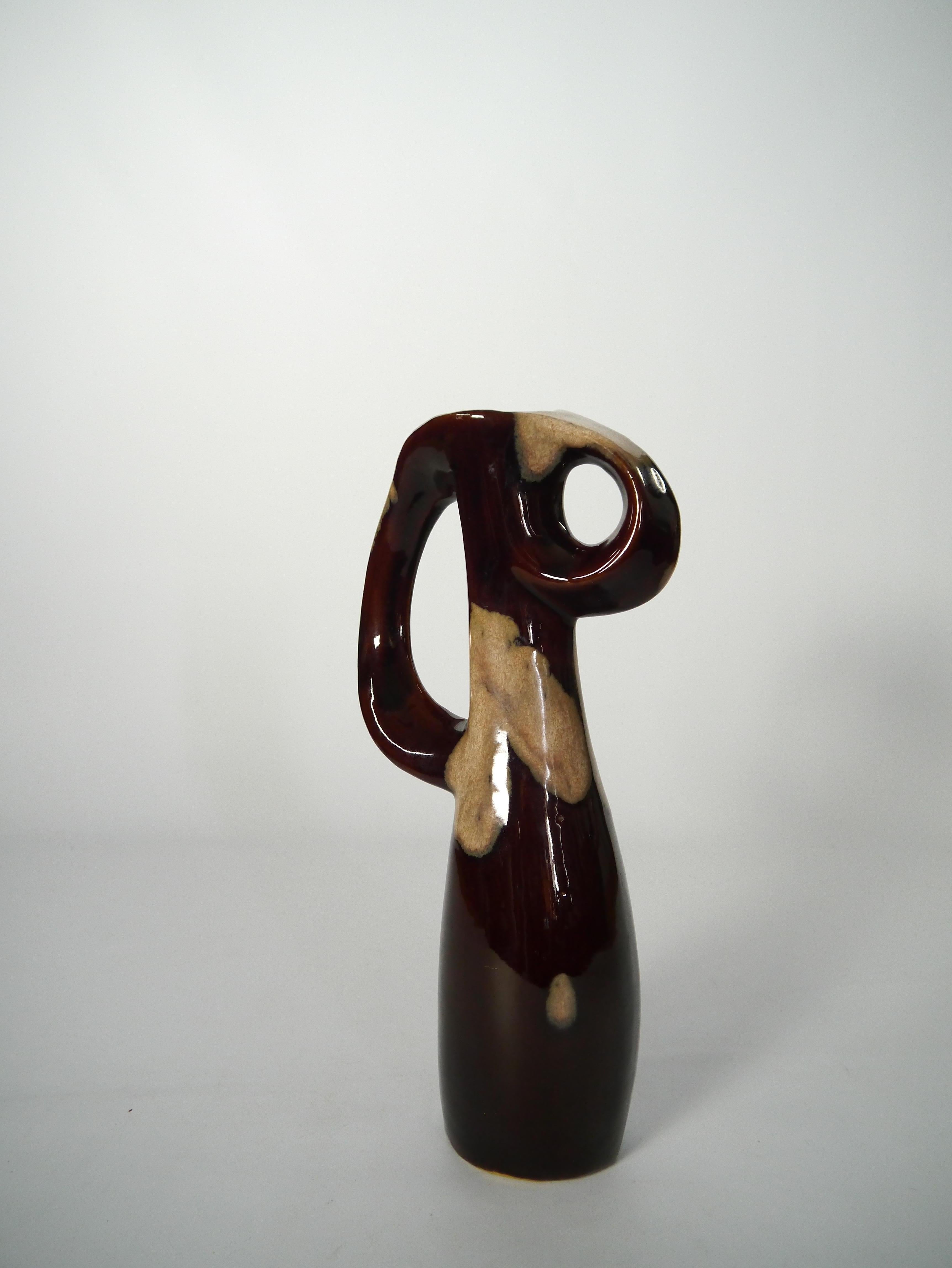 Smaltato Vaso ad anfora assimetrico in ceramica, Art Nouveau, 1900 in vendita