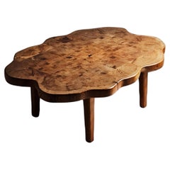 Assymetrical coffee table in pine by unknown designer, Sweden 1960s or 1970s