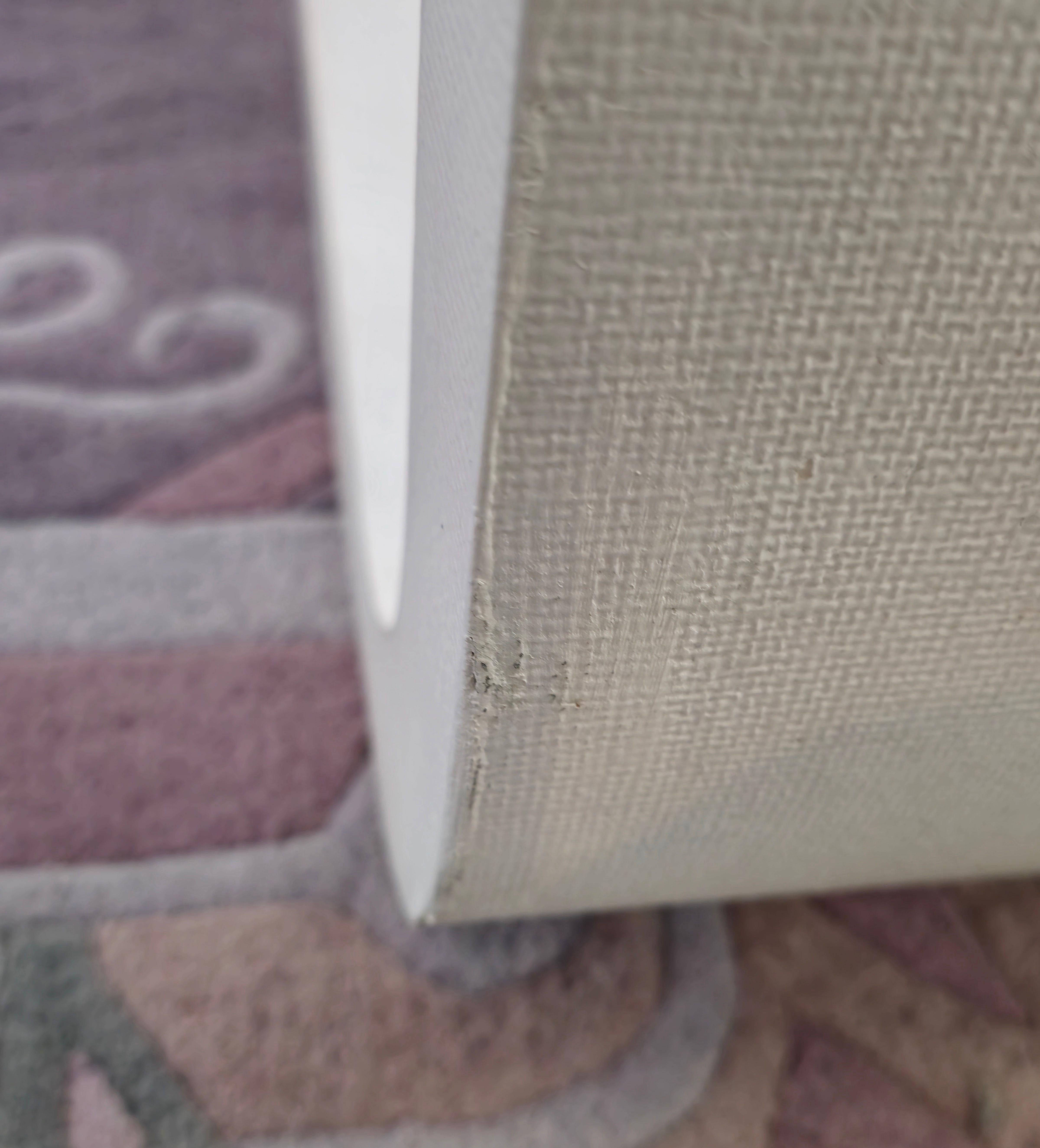 American Assymetrical White Linen Wrapped Post Modern Table In The Style Of Karl Springer