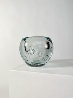 Vase Asta Strömberg Bubble Circle Strömbergshyttan Crystal Glass Suède 1960s