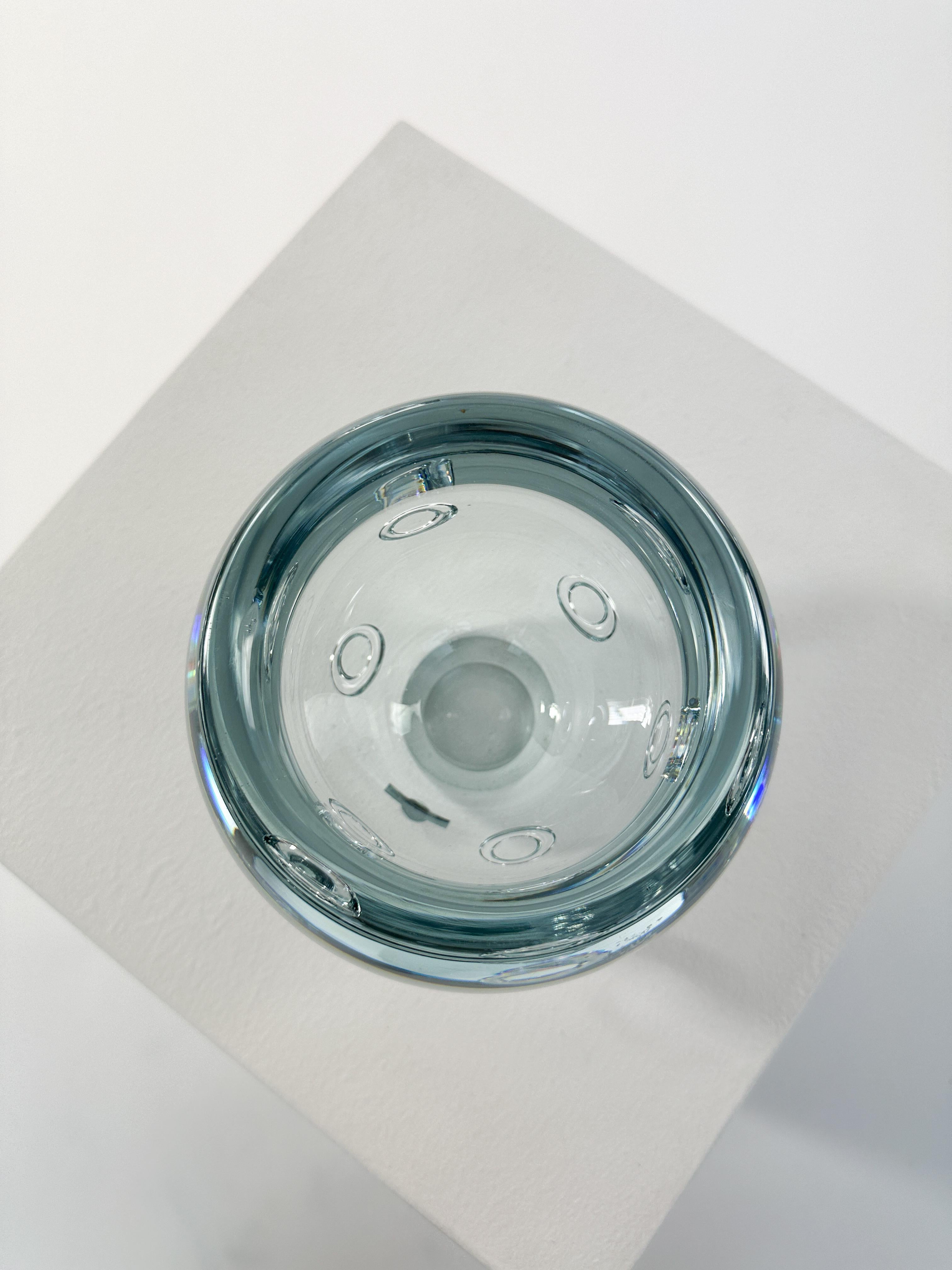 Asta Strömberg Bubble Circle Vase Strömbergshyttan Crystal Glass Sweden 1960s In Good Condition In Basel, BS
