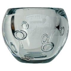 Vase Asta Strömberg Bubble Circle Strömbergshyttan Crystal Glass Suède 1960s