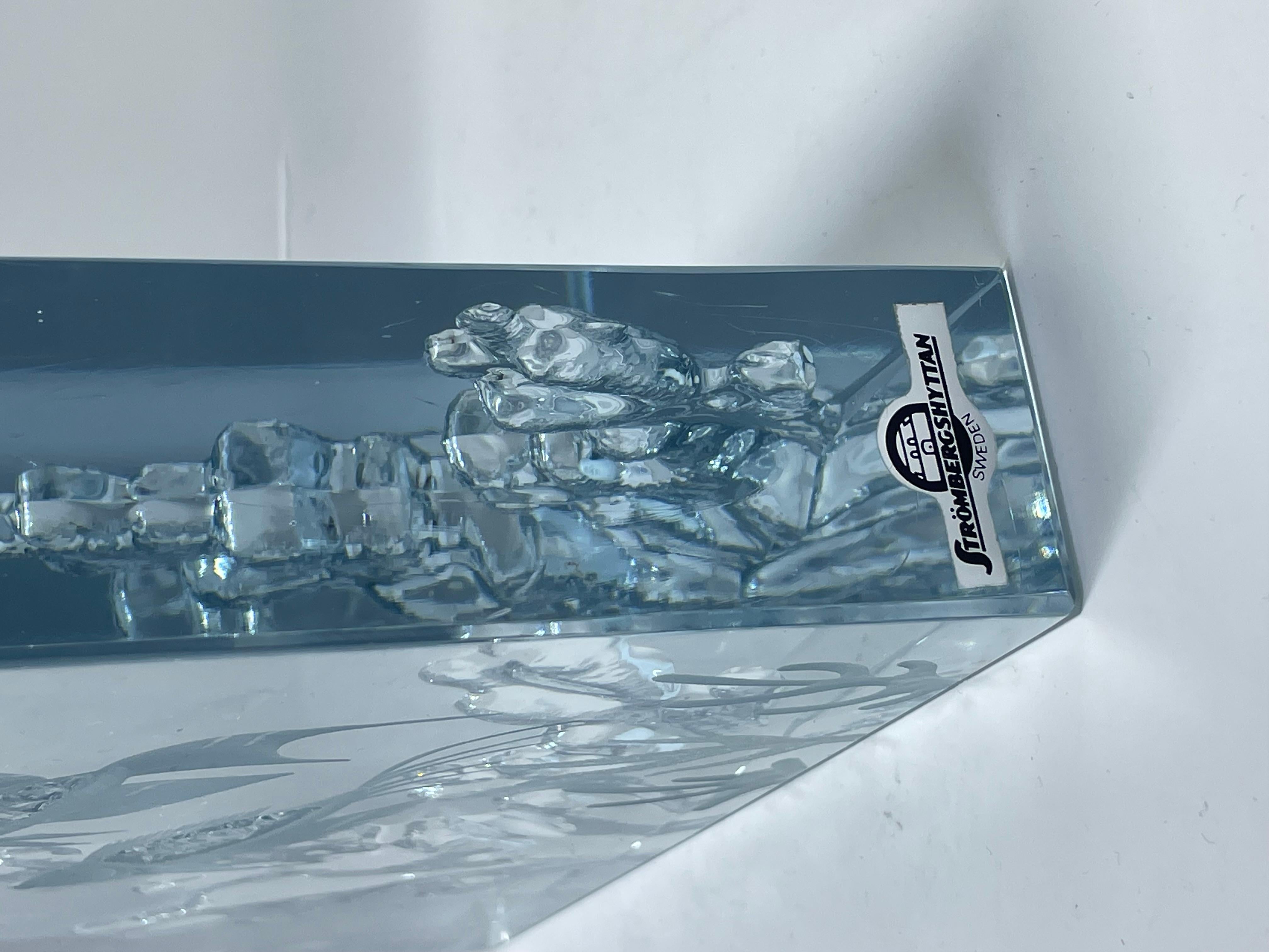 Suédois Bloc d'aquarium en verre du milieu du siècle par Asta Strömberg pour Strömbergshyttan, Suède en vente