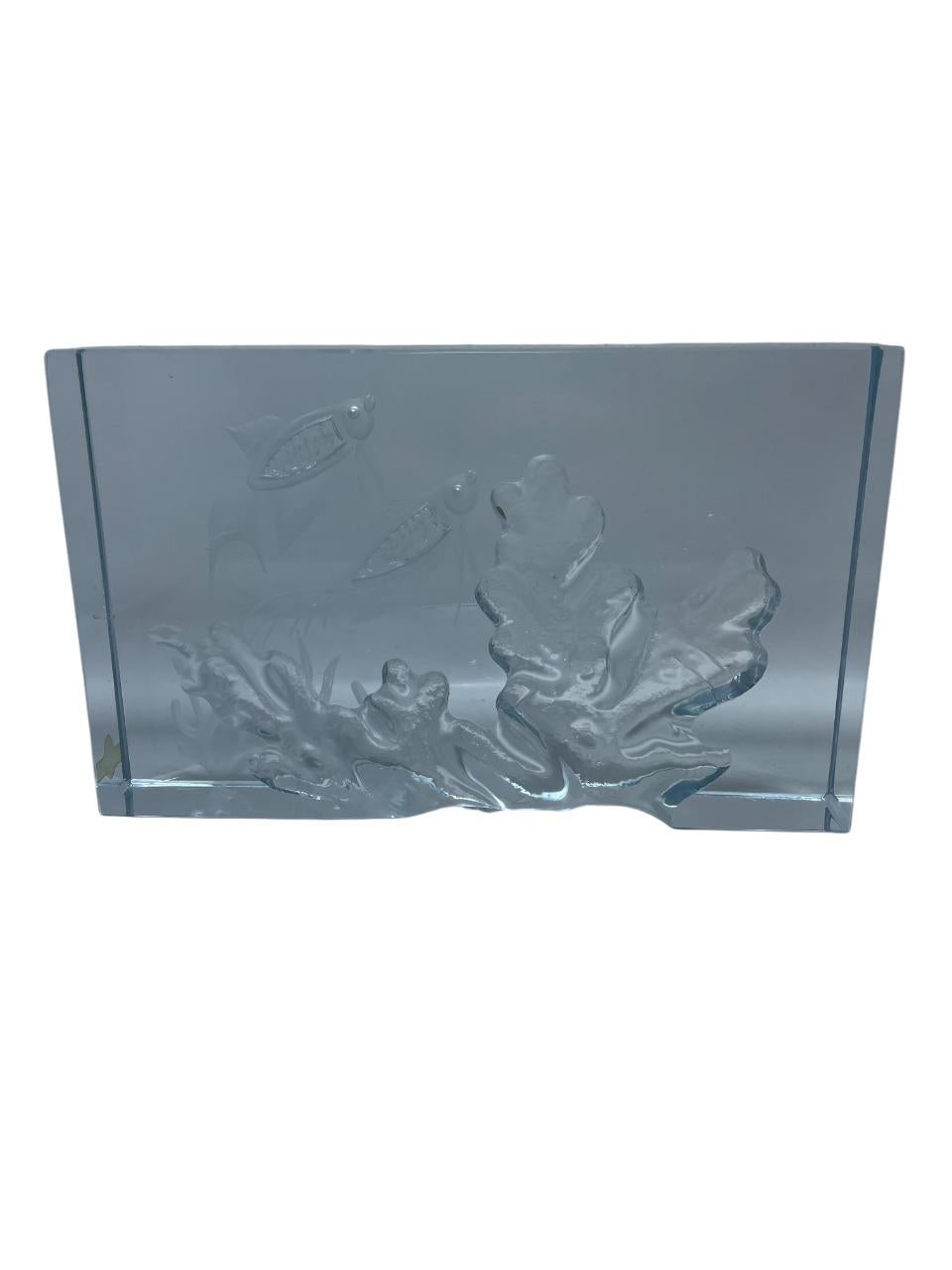 Bloc d'aquarium en verre du milieu du siècle par Asta Strömberg pour Strömbergshyttan, Suède Bon état - En vente à Stockholm, SE