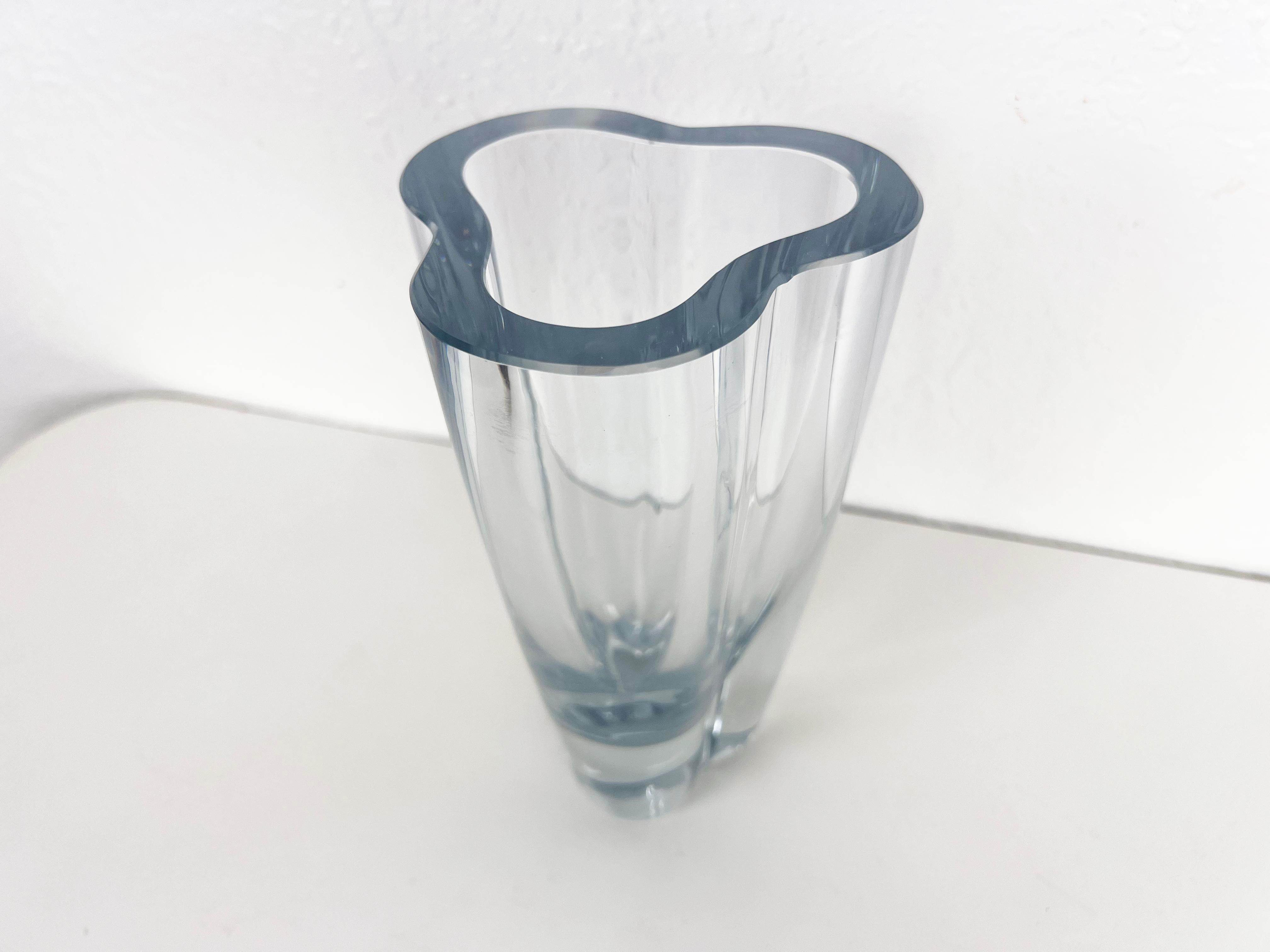 Scandinavian Modern Asta Stromberg Tri-Symmetric Crystal Glass Vase