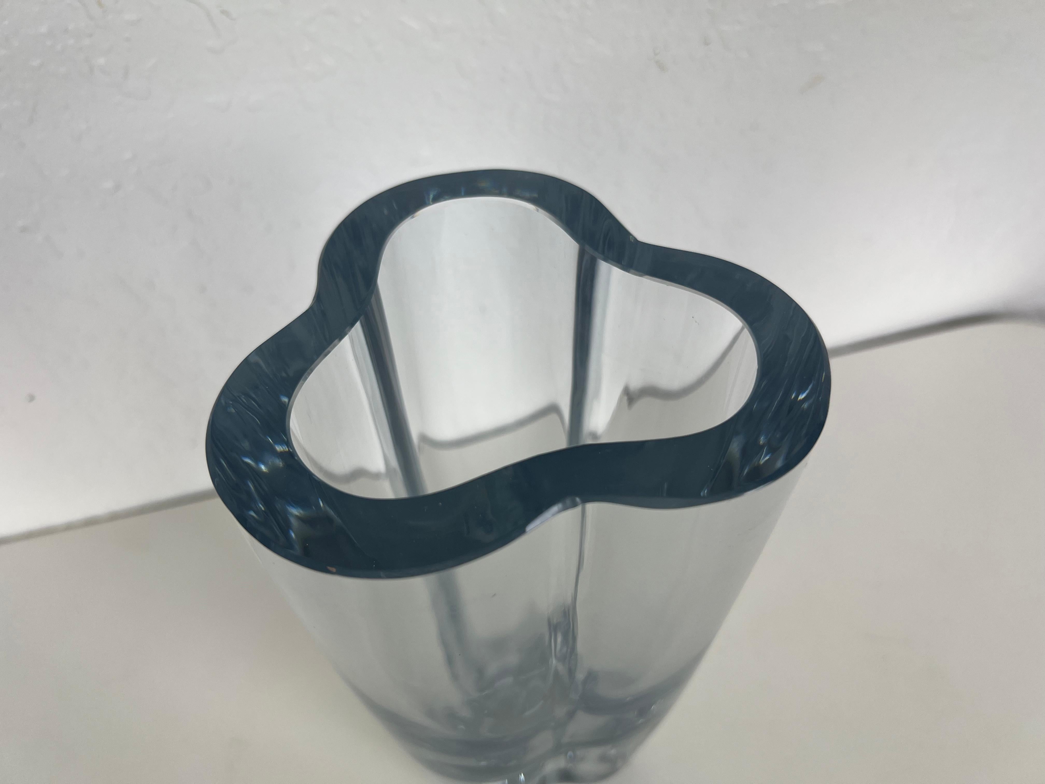 20th Century Asta Stromberg Tri-Symmetric Crystal Glass Vase