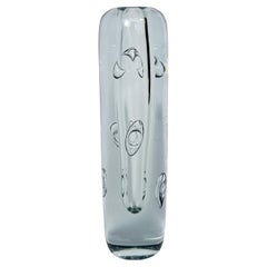 Asta Strömberg Vase Crystal Bubble Strömbergshyttan Sweden 1960s