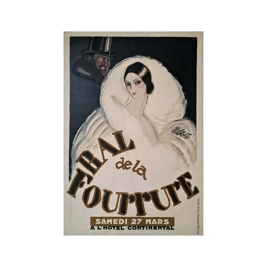 Affiche originale Bal de la quatrerure, Art déco, mode, Paris 1926 en vente 2