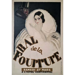 Bal de la fourrure - Poster originale - Art Deco - Moda - Parigi 1926