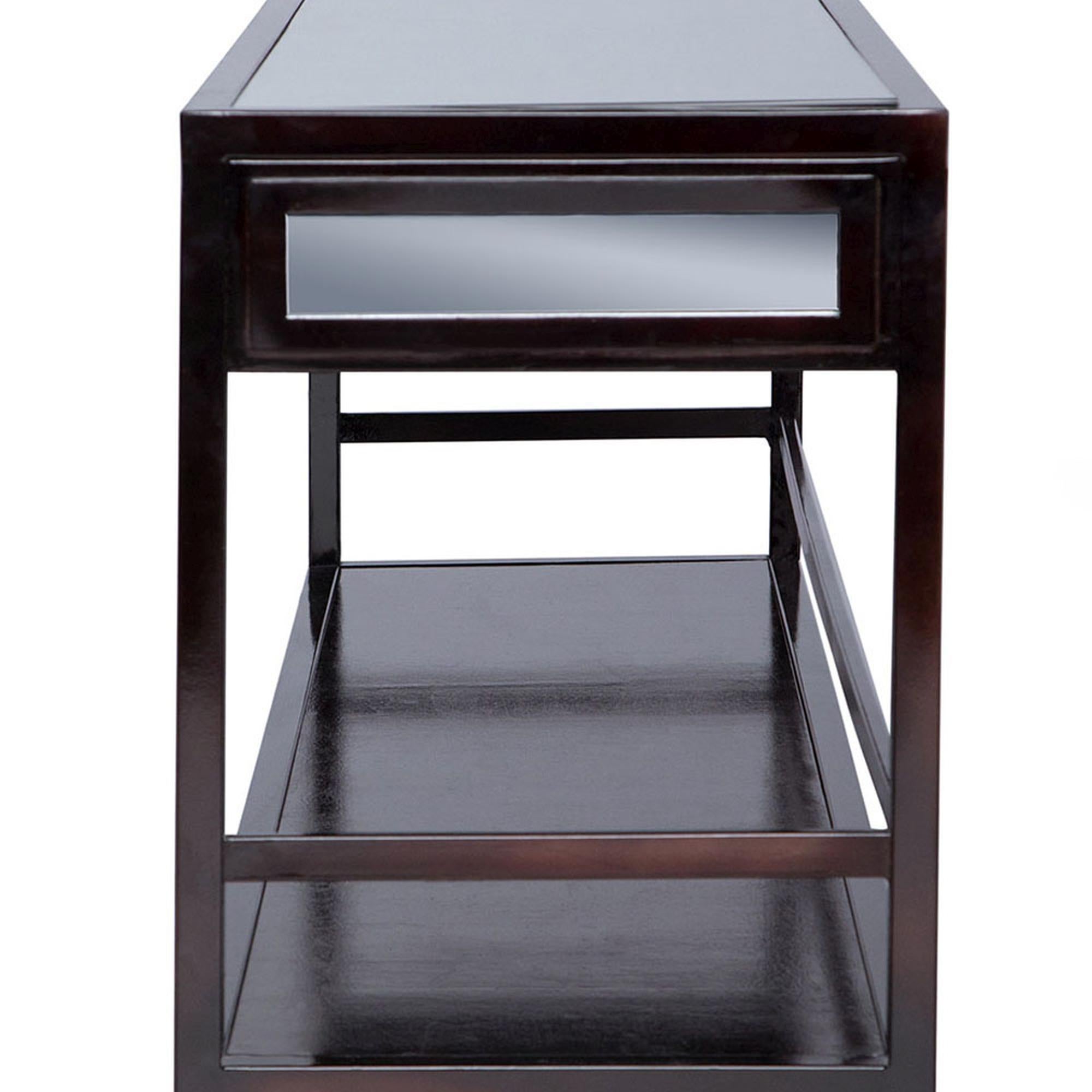 Modern Astaire Console in Mink Metal and Tempered Glass by Innova Luxuxy Group For Sale