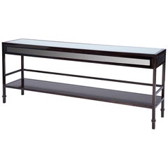Astaire Console in Mink Metal and Tempered Glass by Innova Luxuxy Group
