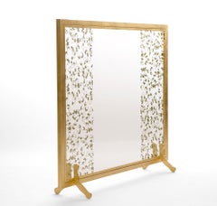 Astaire Fireplace Screen in Gold Leaf and Glass by Innova Luxuxy Group
