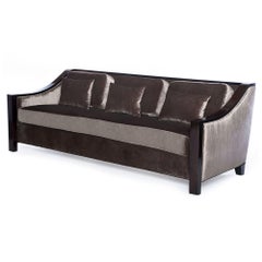 Astaire Sofa in Chocolate Velvet with Lacquered Frame by Innova Luxuxy Group