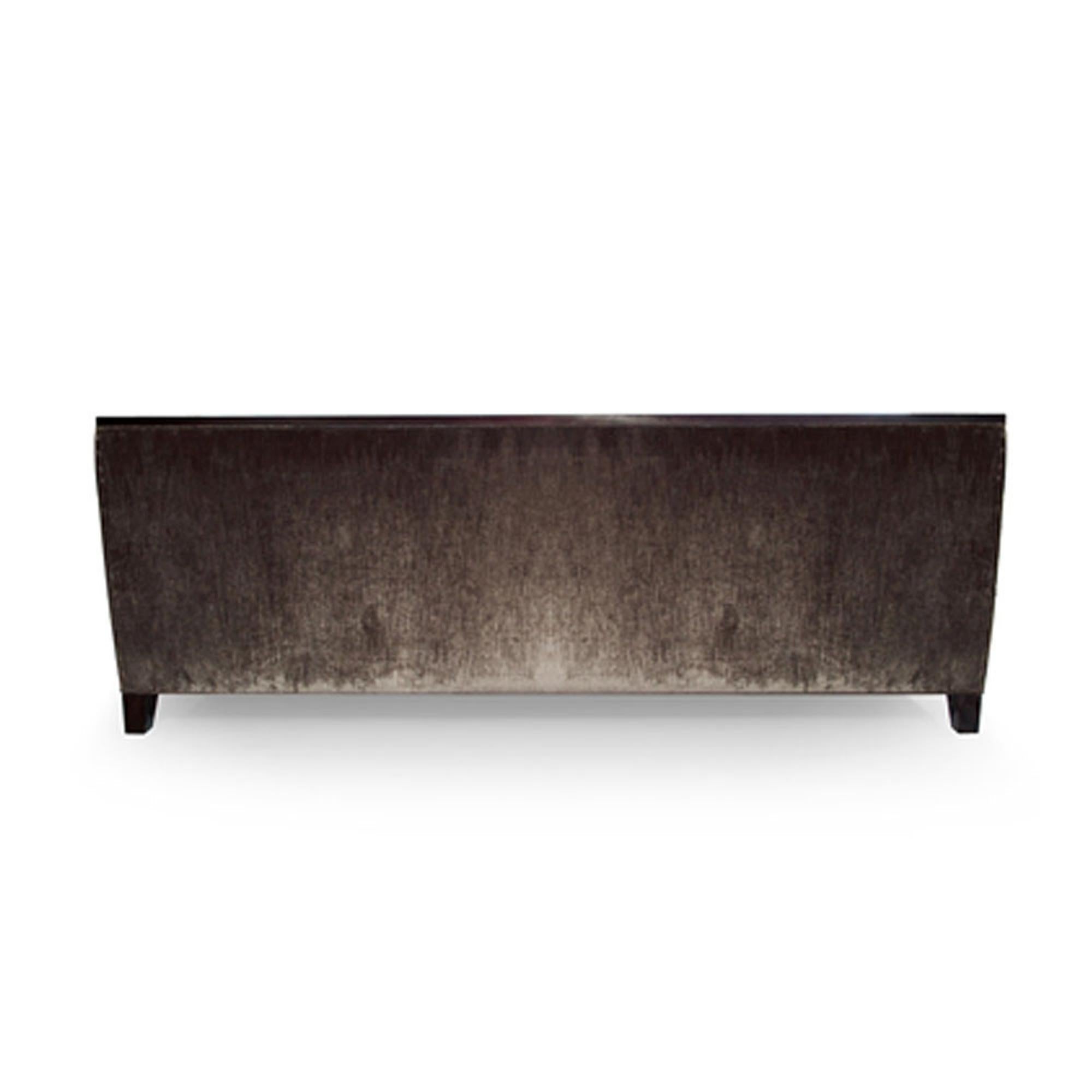 Modern Astaire Sofa in Chocolate Velvet with Lacquered Frame by Innova Luxuxy Group For Sale