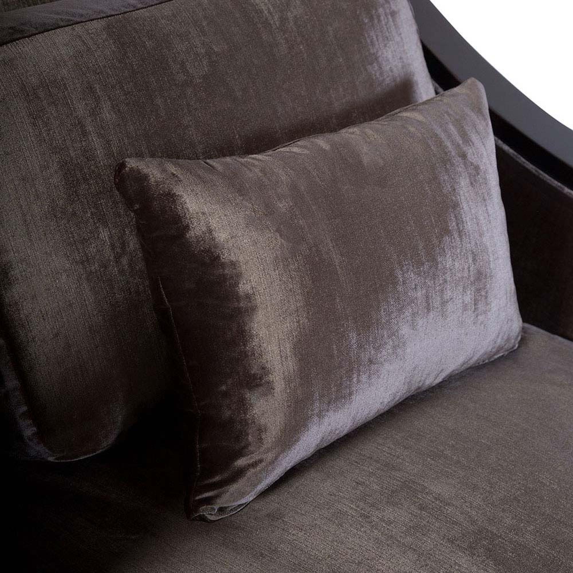 Contemporary Astaire Sofa in Chocolate Velvet with Lacquered Frame by Innova Luxuxy Group For Sale