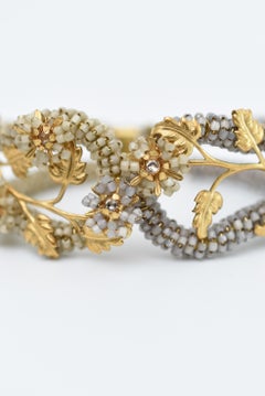 aster bangle / vintage jewelry ,vintage beads, vintage bangle, brecelet