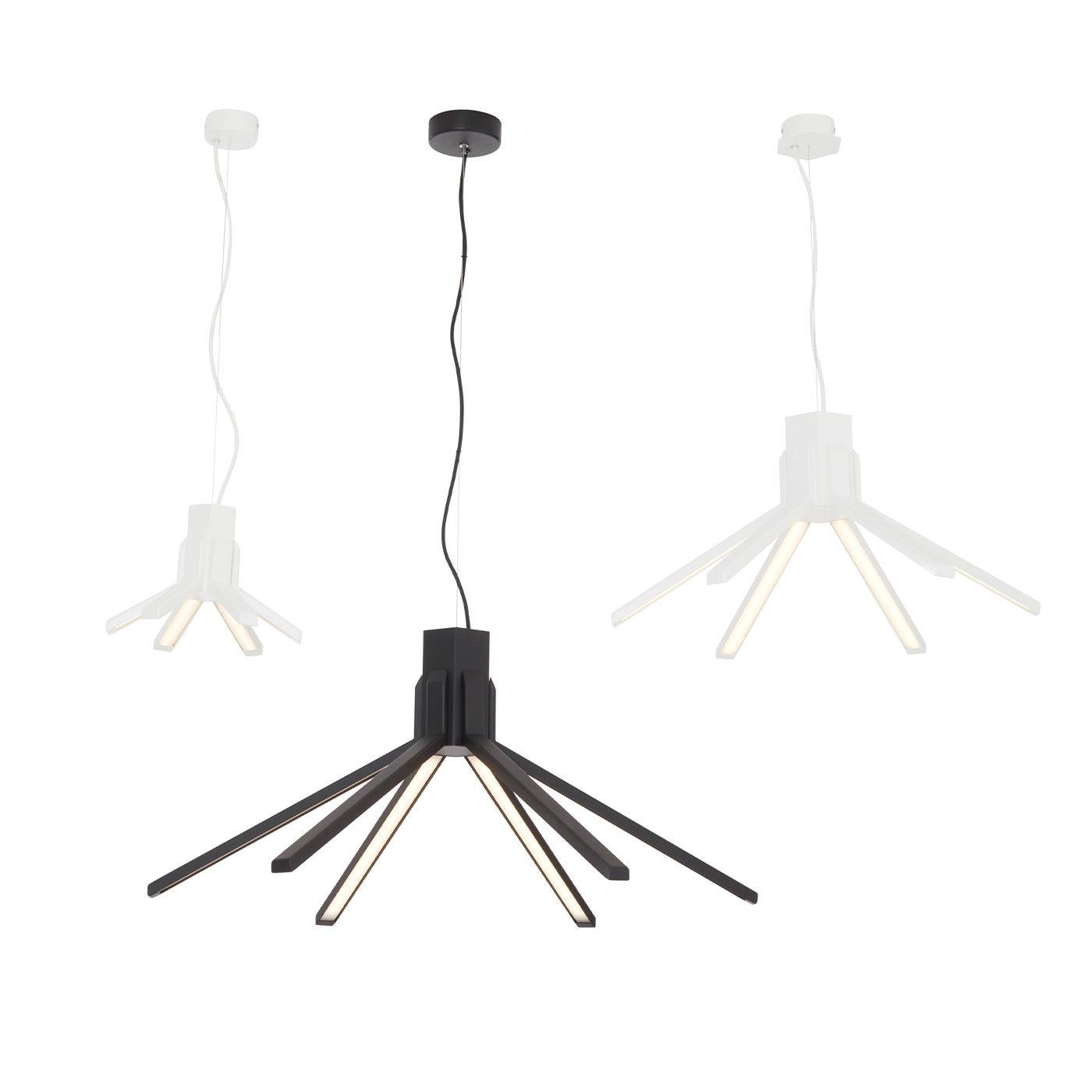 Lampe à suspension noire extra-large Aster de Roberto Favaretto Neuf - En vente à Milan, IT
