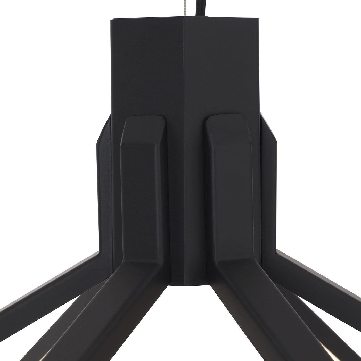 Metal Aster Extralarge Black Pendant Lamp by Roberto Favaretto For Sale