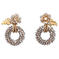 aster ring earring / vintage jewelry , vintage beads, vintage earring