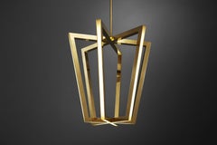 Six Dimensional Geometric Shape Gold Brass Pendant Light by Christopher Boots